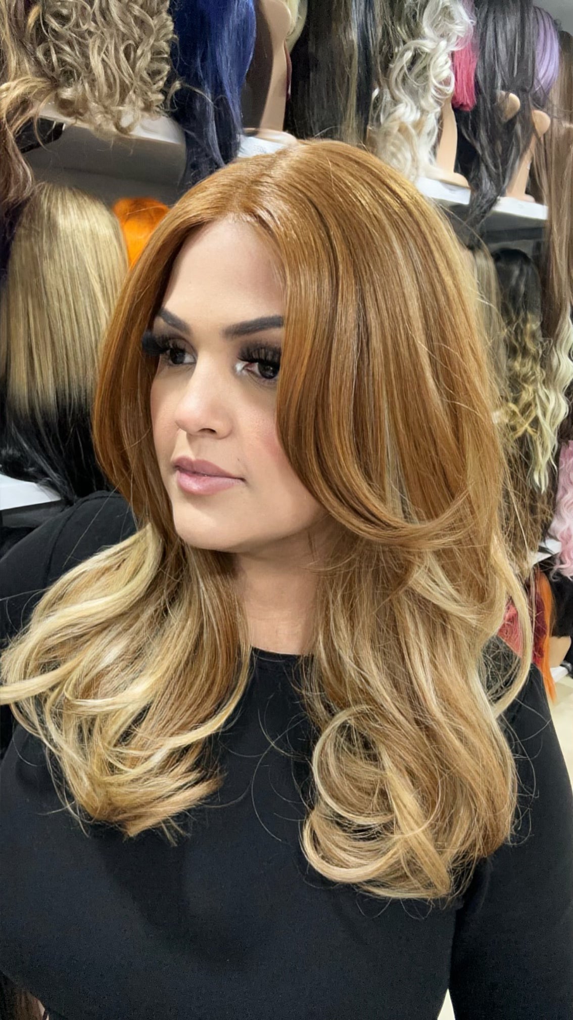 #12 Ginger - Deep Middle Part Lace Front Wig - Med Blonde