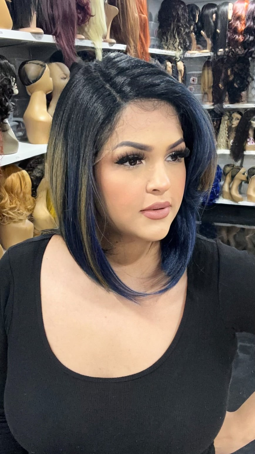 #24 Candy - Left Part Wig - Color Blue/Gold