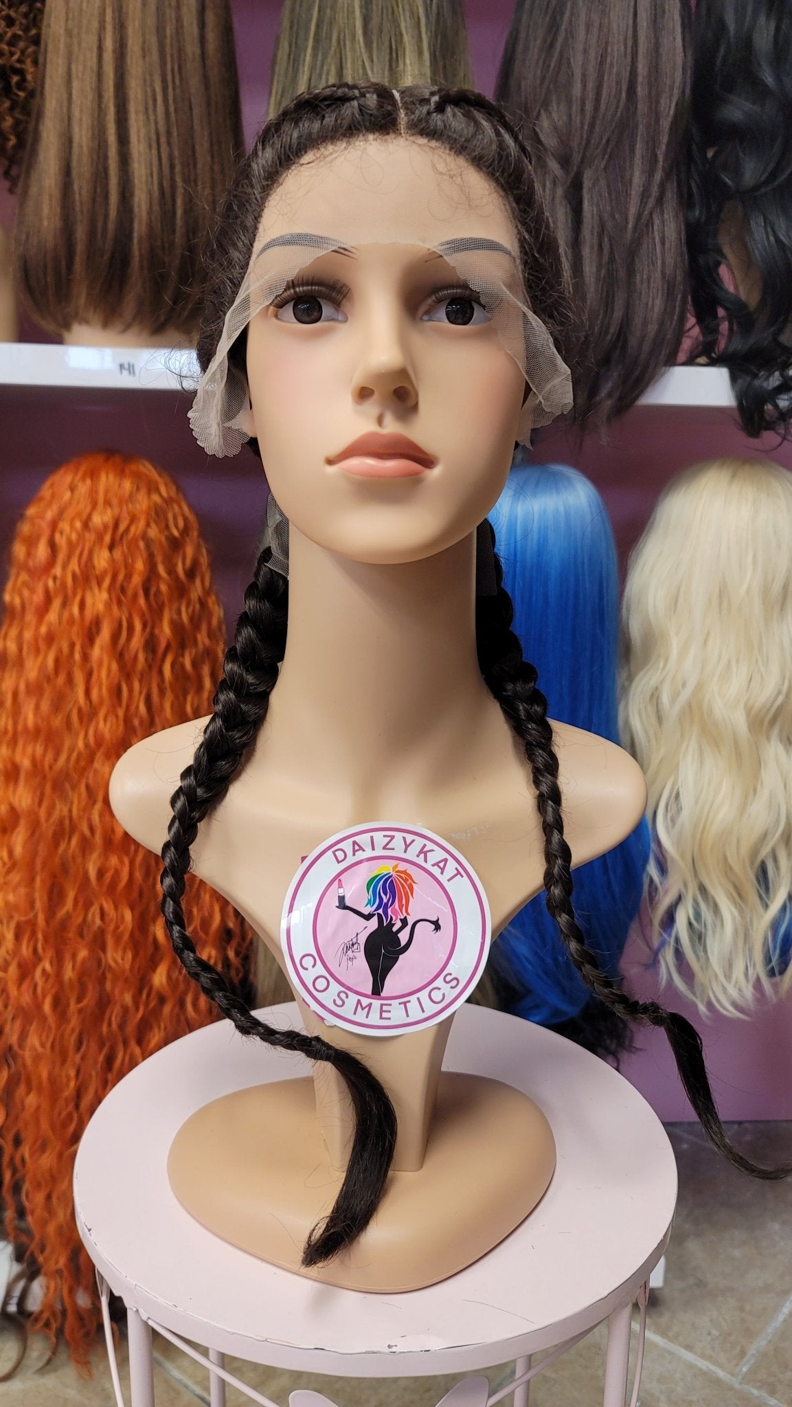 #133 Cici - Braided Middle Parting Lace Front Wig - Color 4 - The Pink Makeup Box