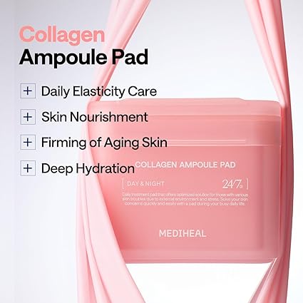 MEDIHEAL Collagen Ampoule Facial Toner Pads(100 pcs) + Refill (100 pcs)