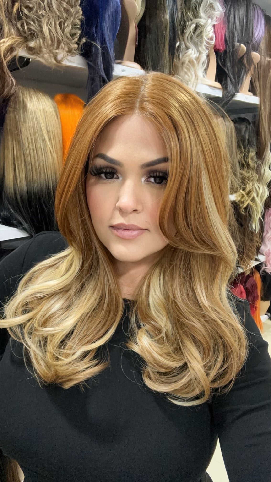 #12 Ginger - Deep Middle Part Lace Front Wig - Med Blonde