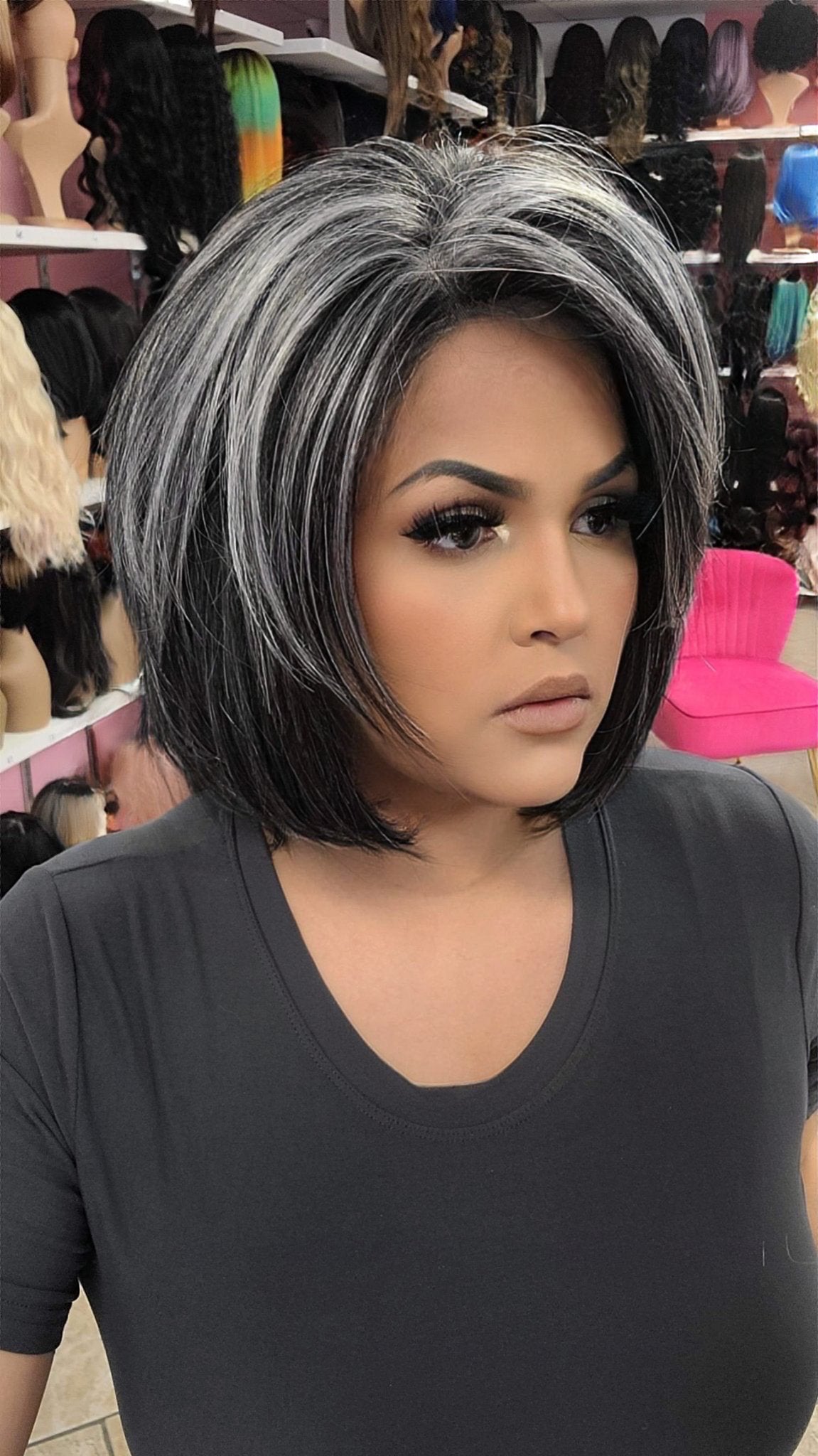#5 RACHEL - 13x4 Free Part Lace Front Wig - Color Salt and Pepper
