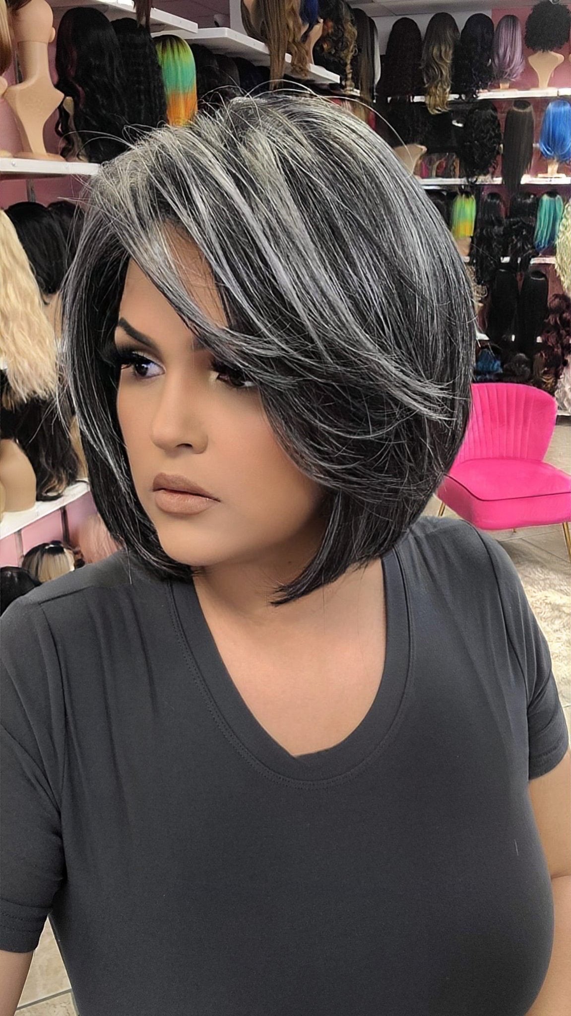 #5 RACHEL - 13x4 Free Part Lace Front Wig - Color Salt and Pepper