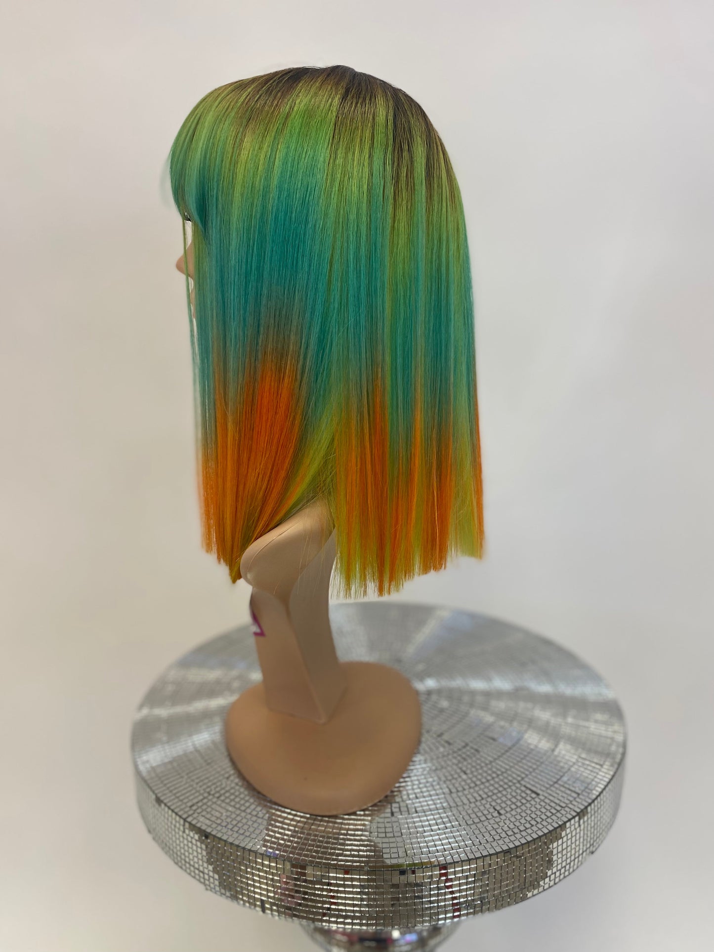 #156 Layla - Classy Bangs Bob Wig - Color Neon 14in - The Pink Makeup Box