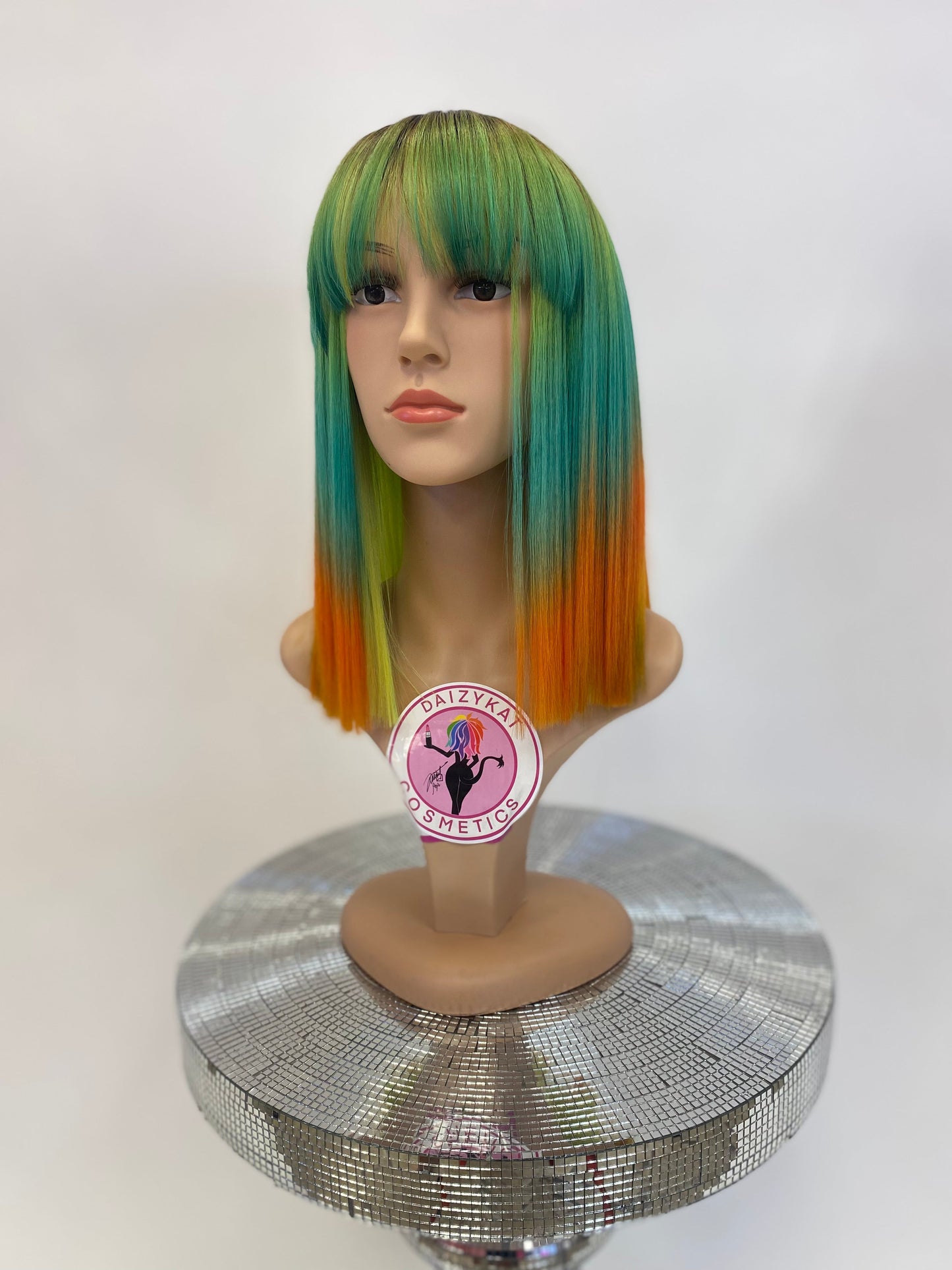 #156 Layla - Classy Bangs Bob Wig - Color Neon 14in - The Pink Makeup Box