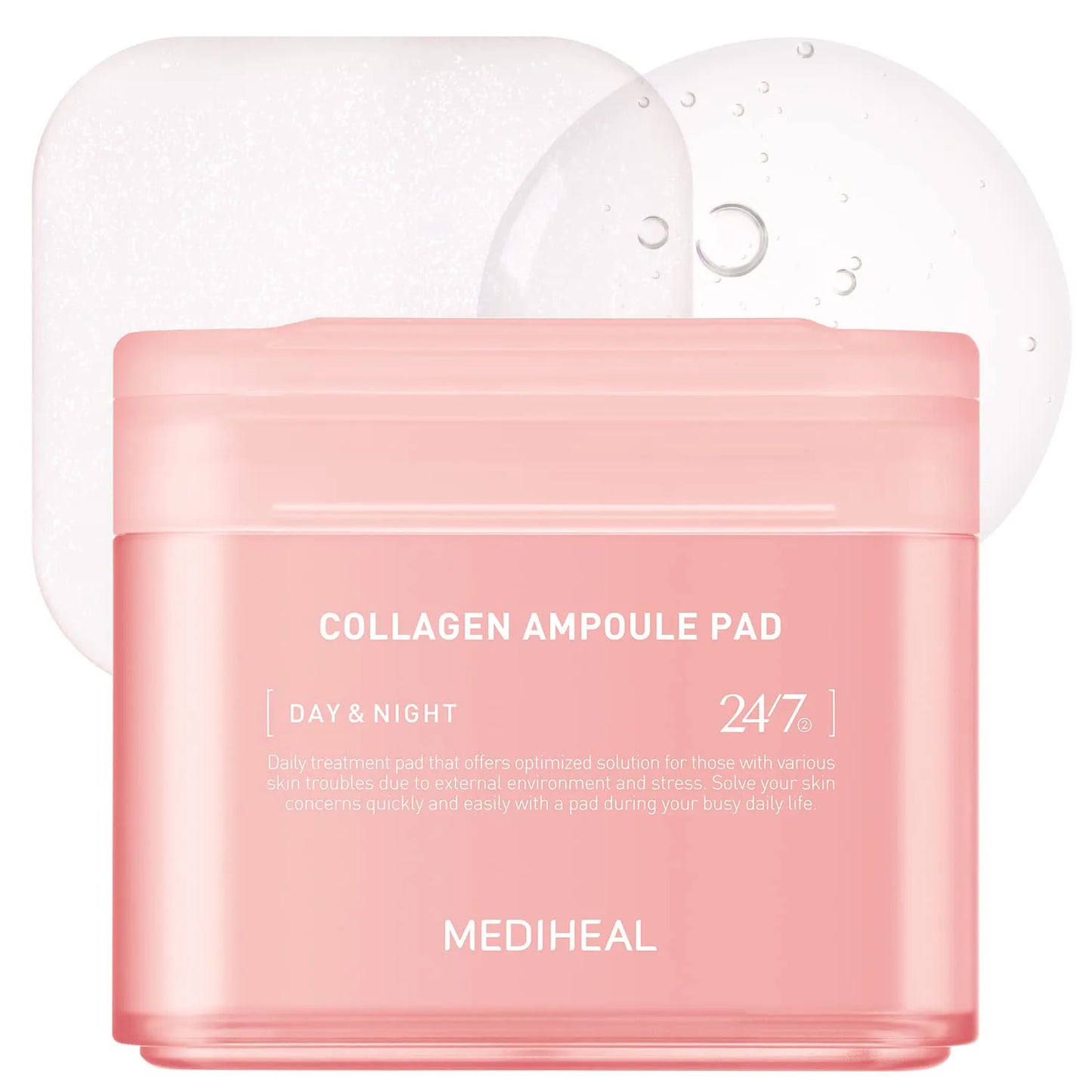 MEDIHEAL Collagen Ampoule Facial Toner Pads(100 pcs) + Refill (100 pcs)