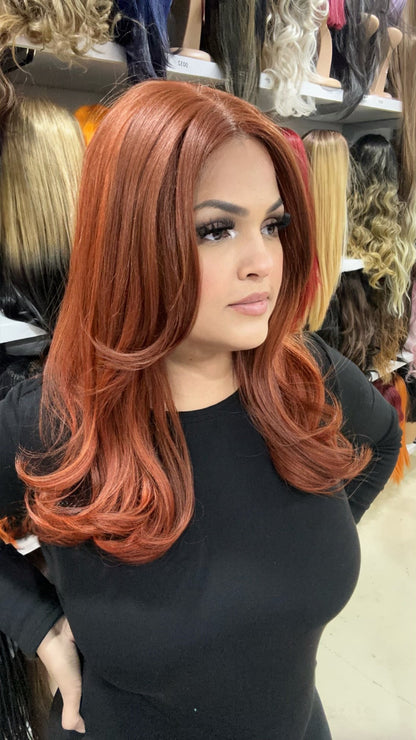 #53 Ginger - Deep Middle Part Lace Front Wig - Copper
