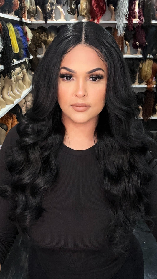 #67 Katie - Middle Part Lace Front Wig - Color 1B