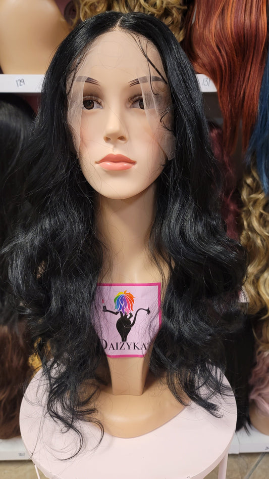 #135 Katie - Middle Part Lace Front Wig - Color 1B - The Pink Makeup Box