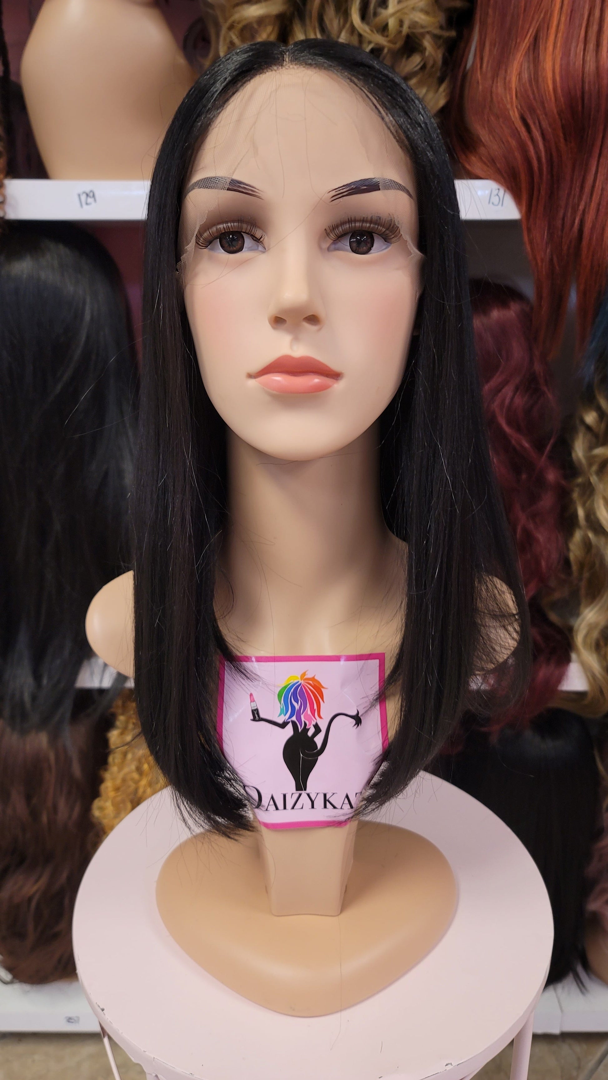 #149 Jackie - Middle Part Lace Front Wig - Color 1B - The Pink Makeup Box