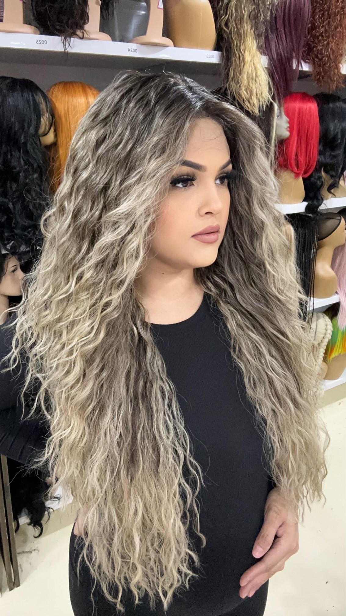 Erica - 13x4 Free Part Lace Front Wig - Color ASH BLONDE 30in - The Pink Makeup Box