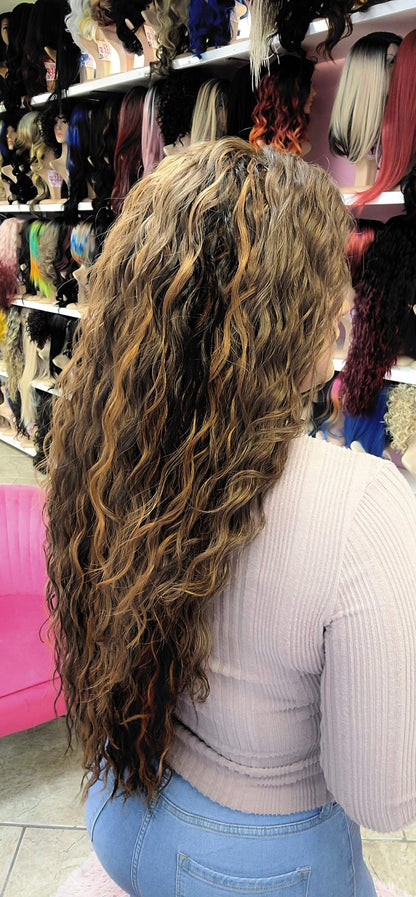 Erica - 13x4 Free Part Lace Front Wig - Color LIGHT BRN 30in - The Pink Makeup Box