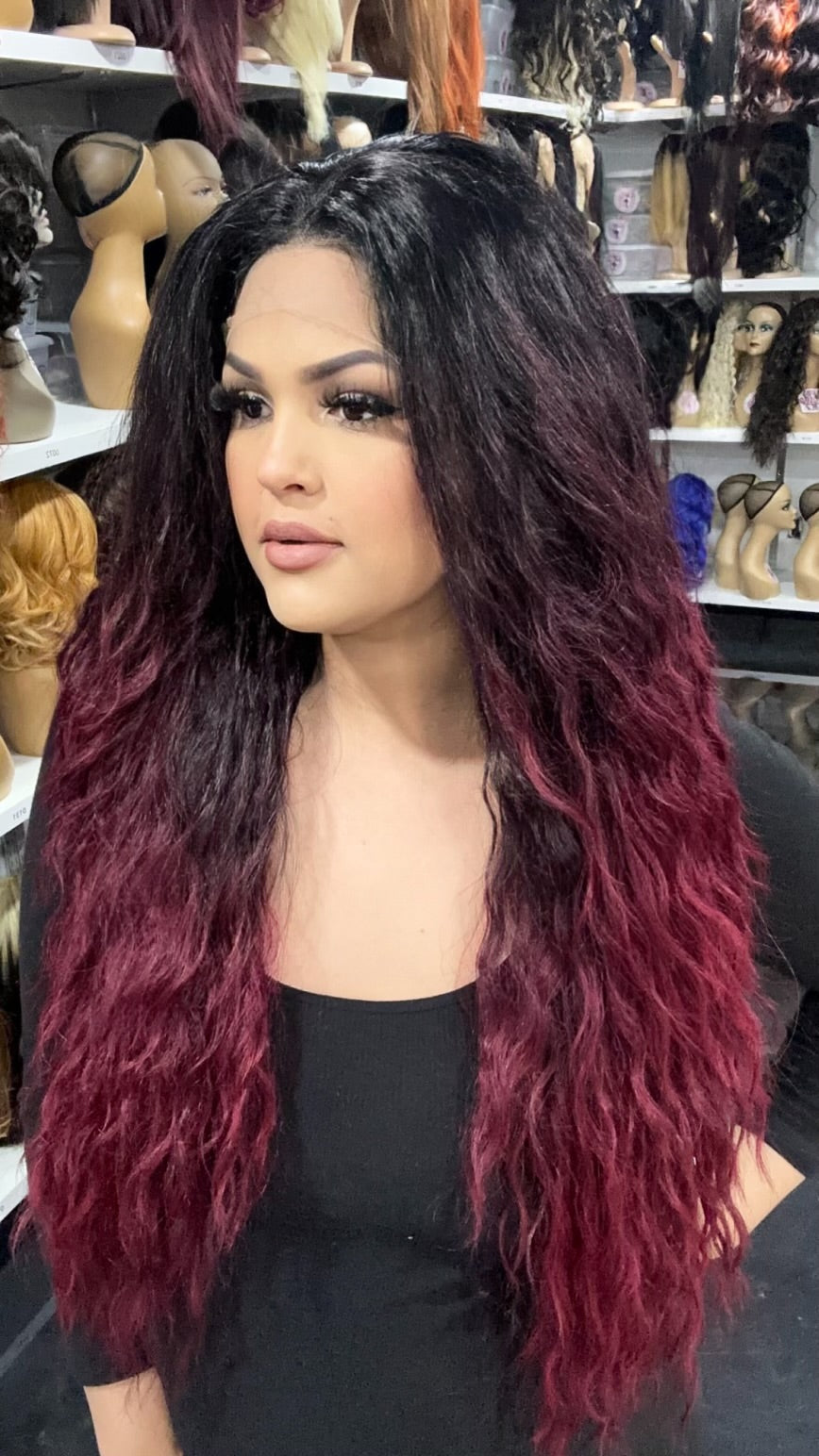 Erica - 13x4 Free Part Lace Front Wig - Color BUG 30in - The Pink Makeup Box