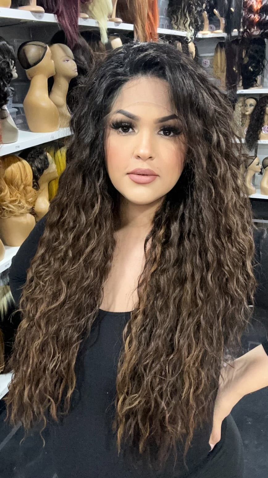 Erica - 13x4 Free Part Lace Front Wig - Color Brown 30in - The Pink Makeup Box