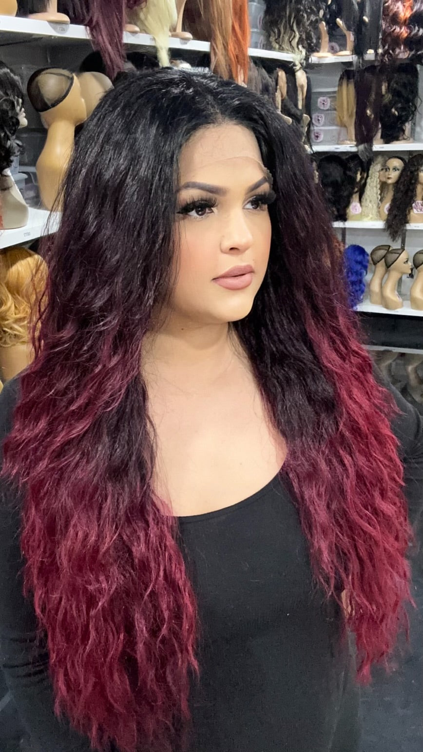 Erica - 13x4 Free Part Lace Front Wig - Color BUG 30in - The Pink Makeup Box