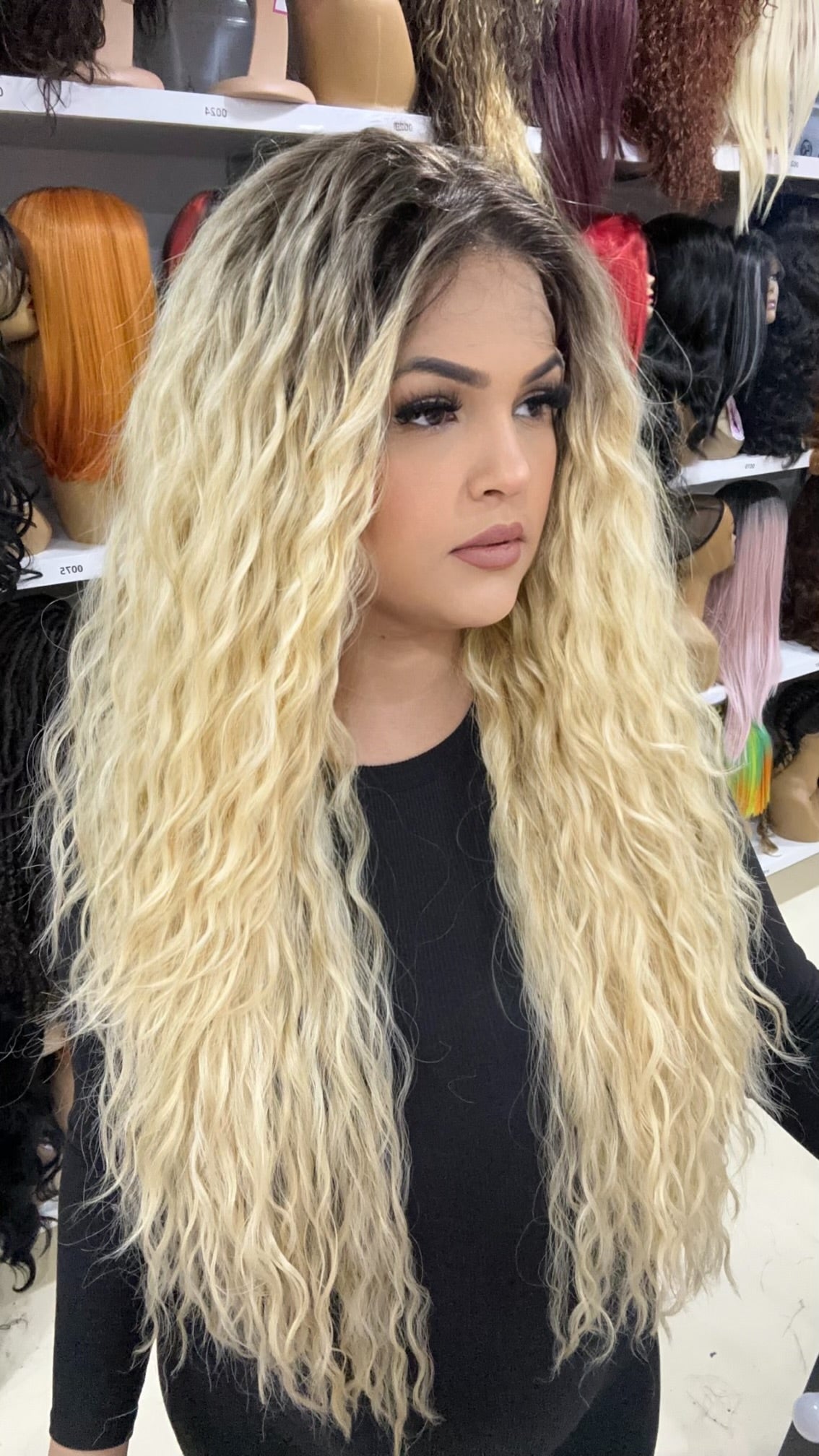 Erica - 13x4 Free Part Lace Front Wig - Color BLONDE 30in - The Pink Makeup Box