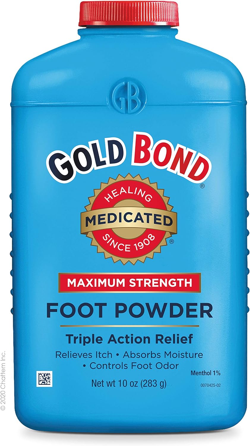 Gold Bond Medicated Foot Powder 10 oz., Maximum Strength Odor Control & Itch Relief - The Pink Makeup Box