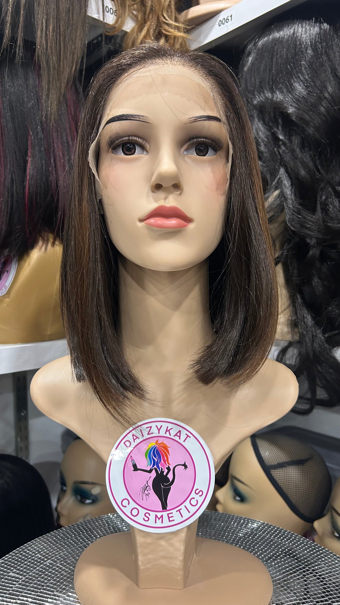 #56 Meg - 13x4 Free Part Lace Front Wig - Color Brown 12in - The Pink Makeup Box