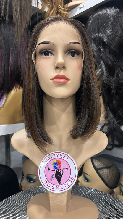 #56 Meg - 13x4 Free Part Lace Front Wig - Color Brown 12in - The Pink Makeup Box