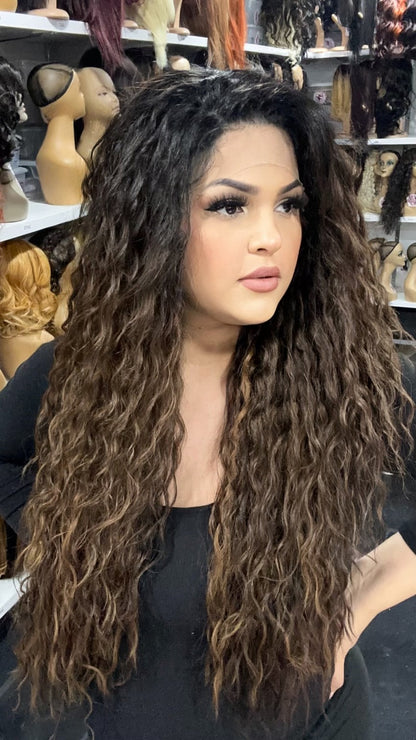 Erica - 13x4 Free Part Lace Front Wig - Color Brown 30in - The Pink Makeup Box