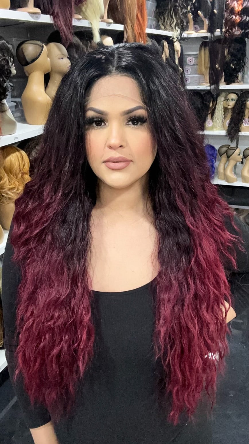 Erica - 13x4 Free Part Lace Front Wig - Color BUG 30in - The Pink Makeup Box