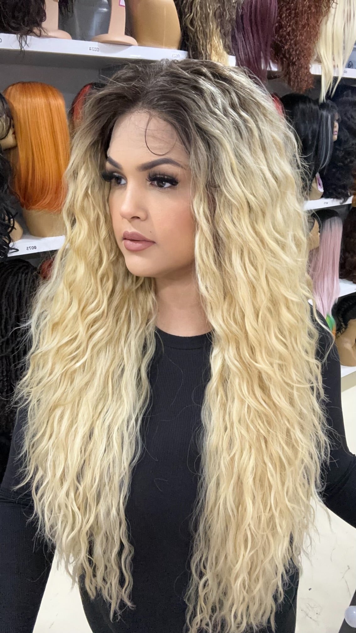 Erica - 13x4 Free Part Lace Front Wig - Color BLONDE 30in - The Pink Makeup Box