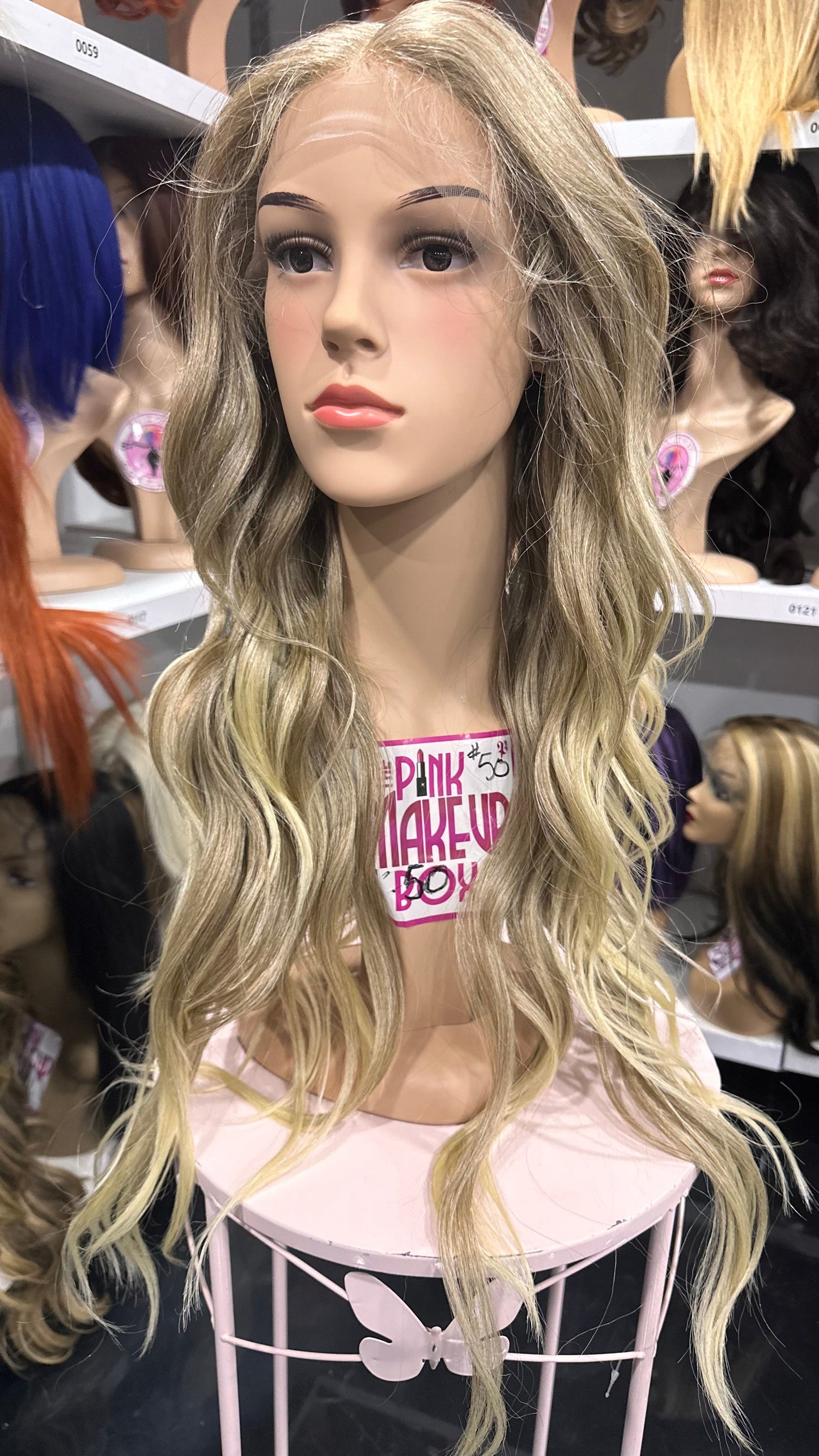 #50 Athena - Deep Middle Part Lace Front Wig - Color Blonde