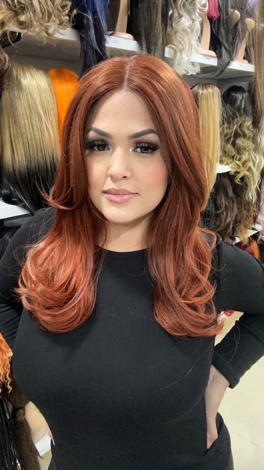 #53 Ginger - Deep Middle Part Lace Front Wig - Copper