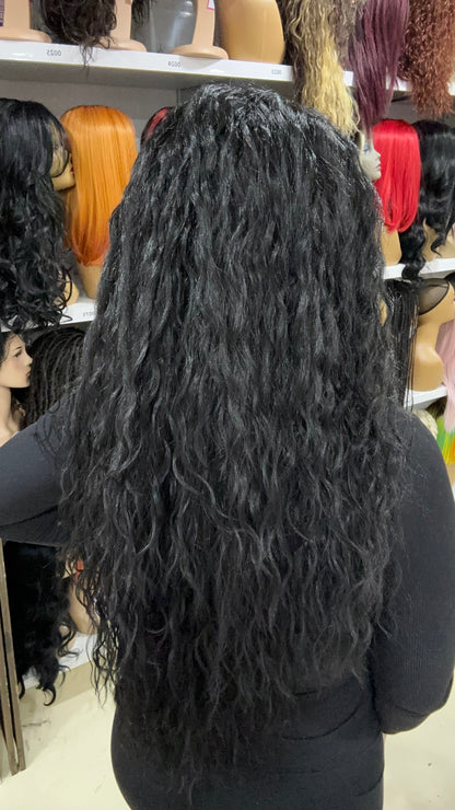 Erica - 13x4 Free Part Lace Front Wig - Color Black 30in - The Pink Makeup Box