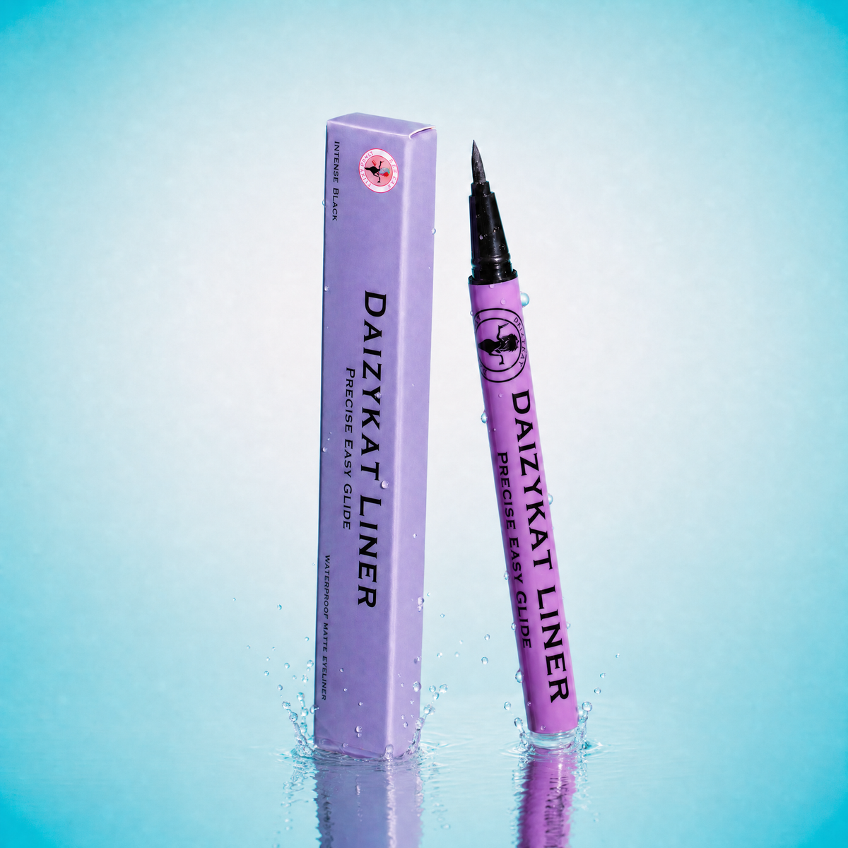 208 BIN - Waterproof Matte Intense Black Eyeliner (Purple Packaging)