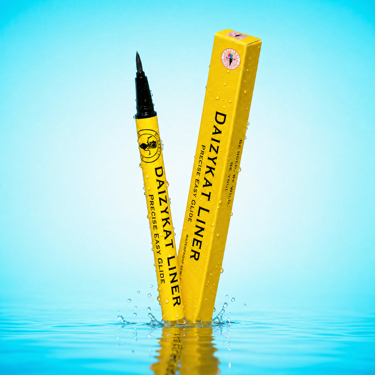 Waterproof Semi Gloss Intense Black Eyeliner (Yellow Packaging)