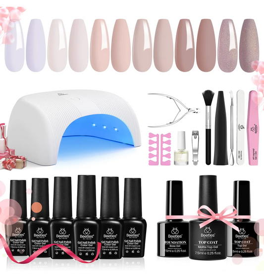 Nude Neutral Starter Kit: Nail Art Gels, Tools & Care Essentials