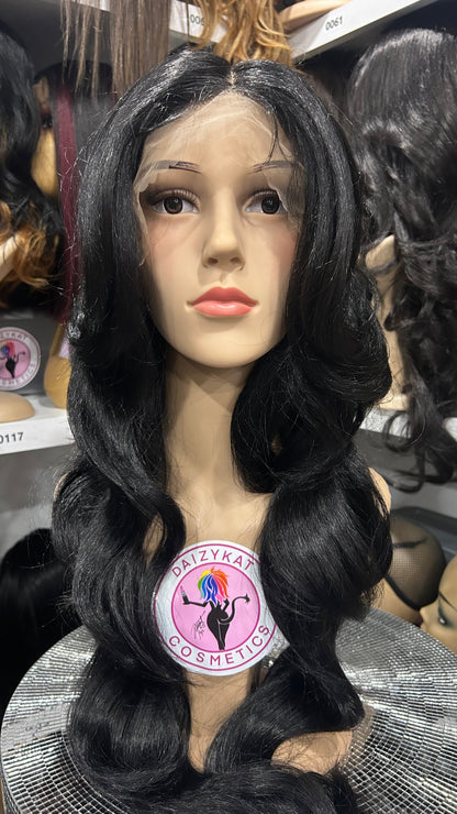 #134 Paris - Middle Part Lace Front Wig - Black 26in - The Pink Makeup Box