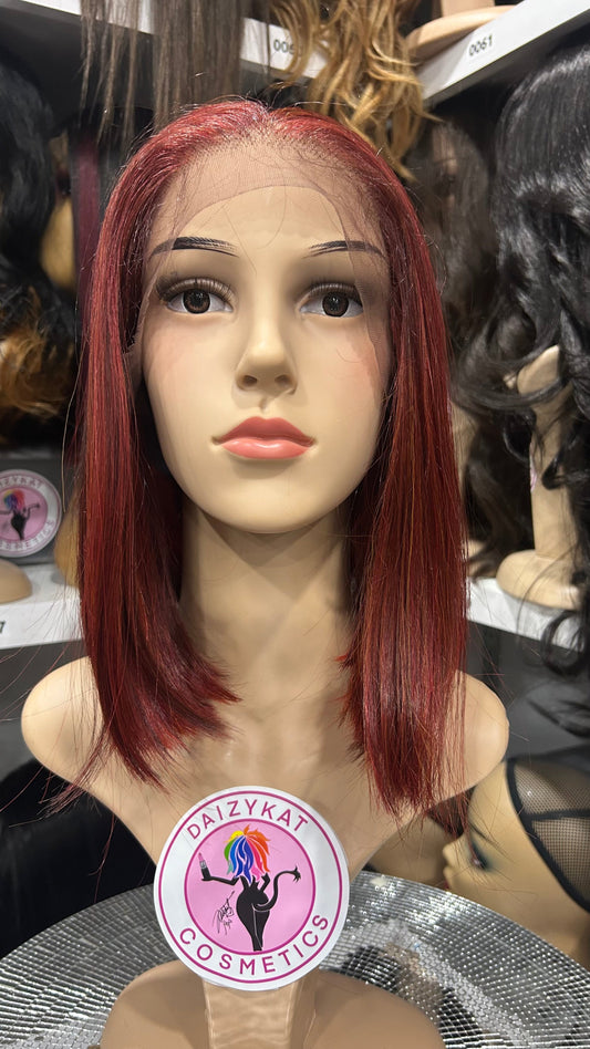 #139 Aly - 13x7 Free Part Lace Front Wig - Color Red 12in - The Pink Makeup Box