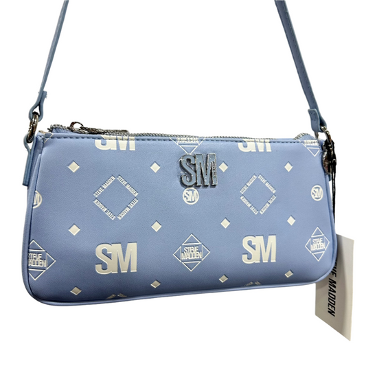 Steve Madden Blue and White Logo Hand Bag