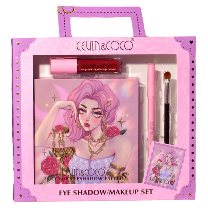 CHAINS AND ROSES EYESHADOW & MAKEUP SET - The Pink Makeup Box