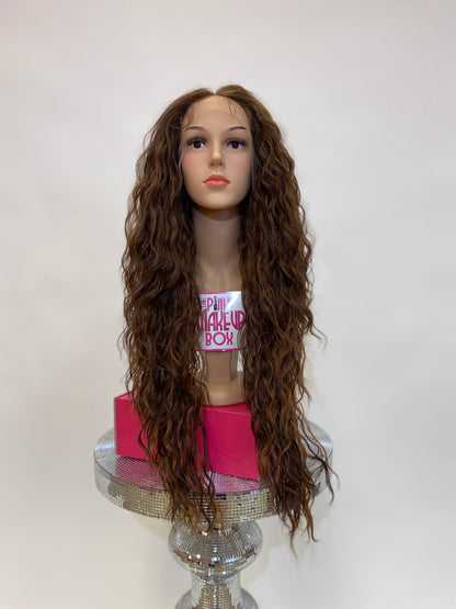 Erica - 13x4 Free Part Lace Front Wig - Color LIGHT BRN 30in - The Pink Makeup Box