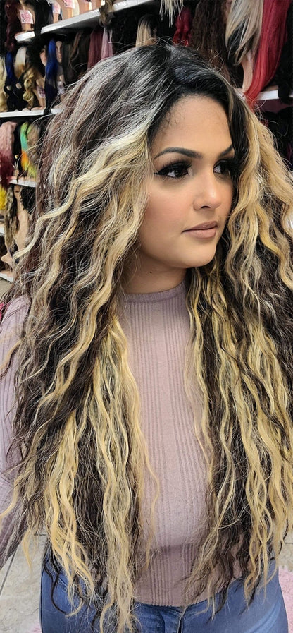 Erica - 13x4 Free Part Lace Front Wig - Color 27/613 30in - The Pink Makeup Box