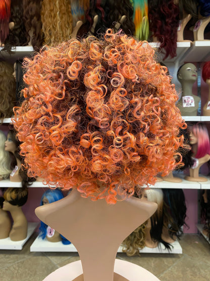 #162 Spice - Short Curly Wig - Color 4/Peach - The Pink Makeup Box
