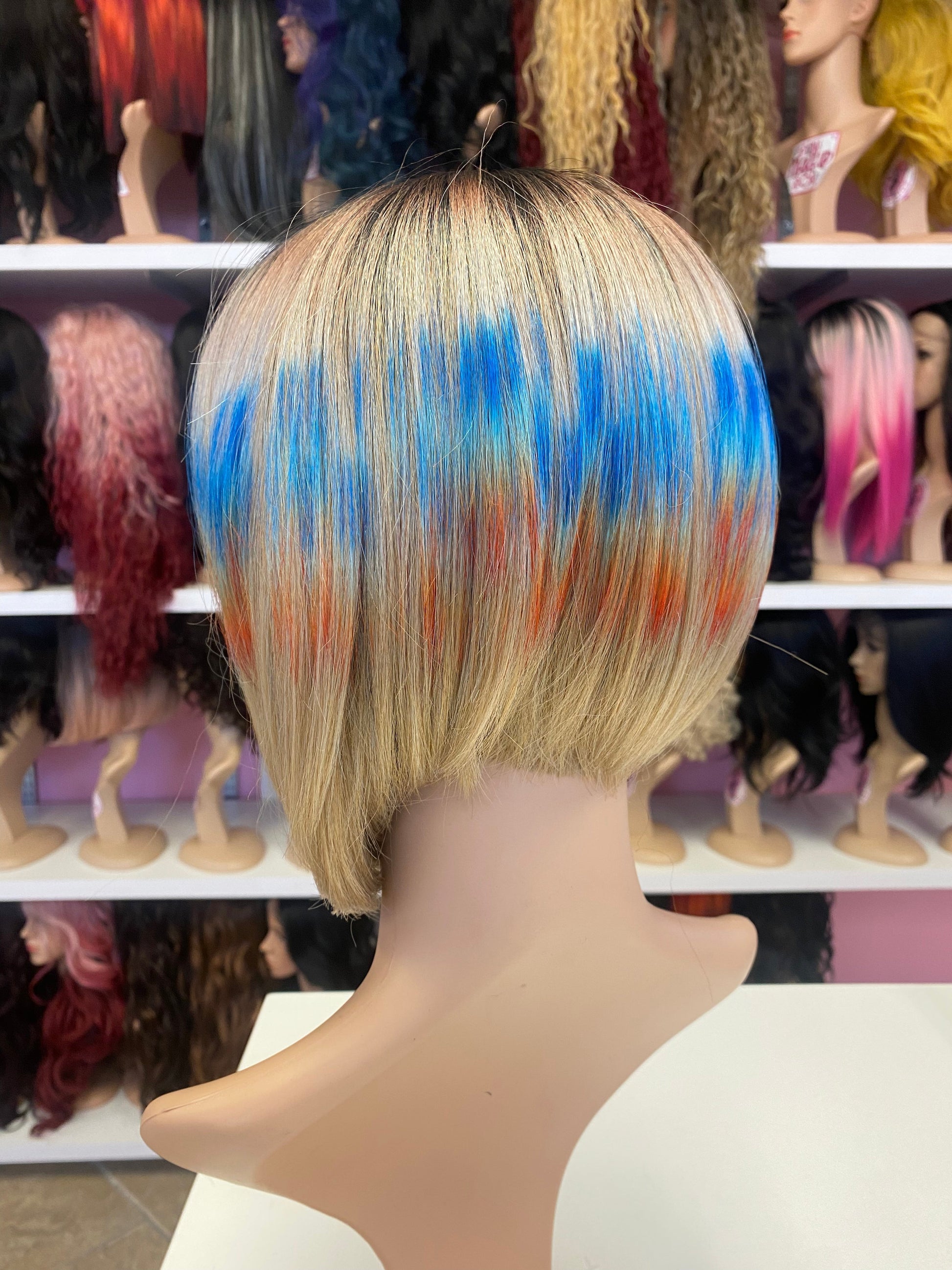 #164 Olivia - Classy Bangs Bob Wig - Color Party - The Pink Makeup Box