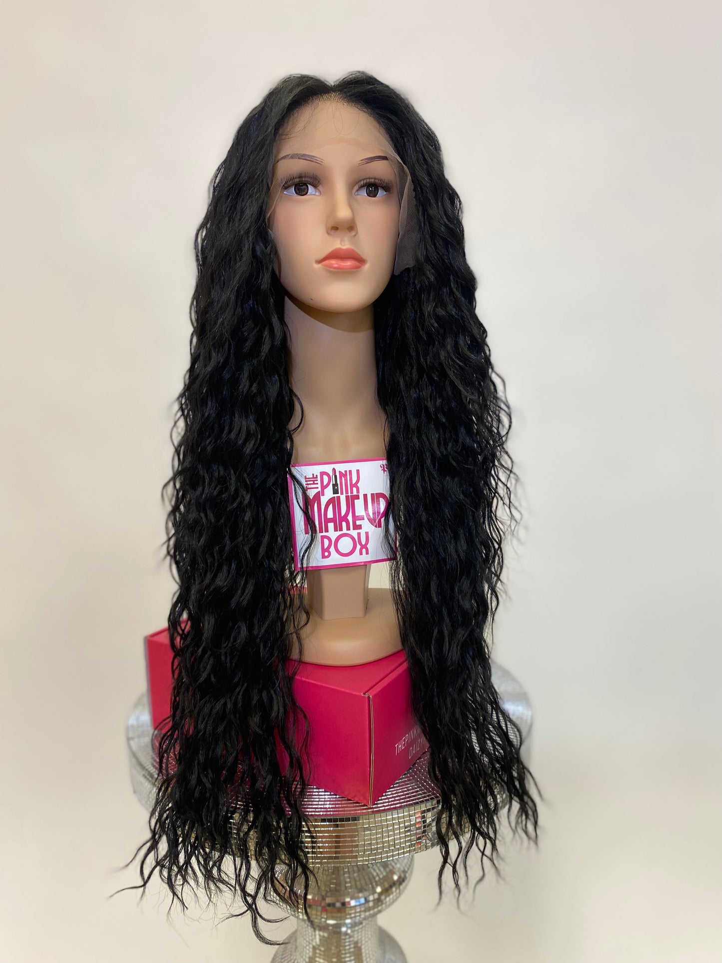 Erica - 13x4 Free Part Lace Front Wig - Color Black 30in - The Pink Makeup Box