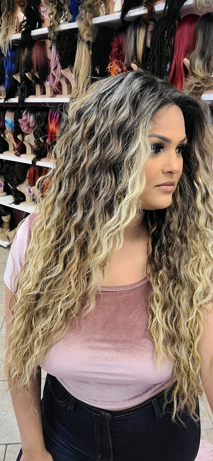 Pre-Order Erica - 13x4 Free Part Lace Front Wig - Med. Blonde 30in - The Pink Makeup Box