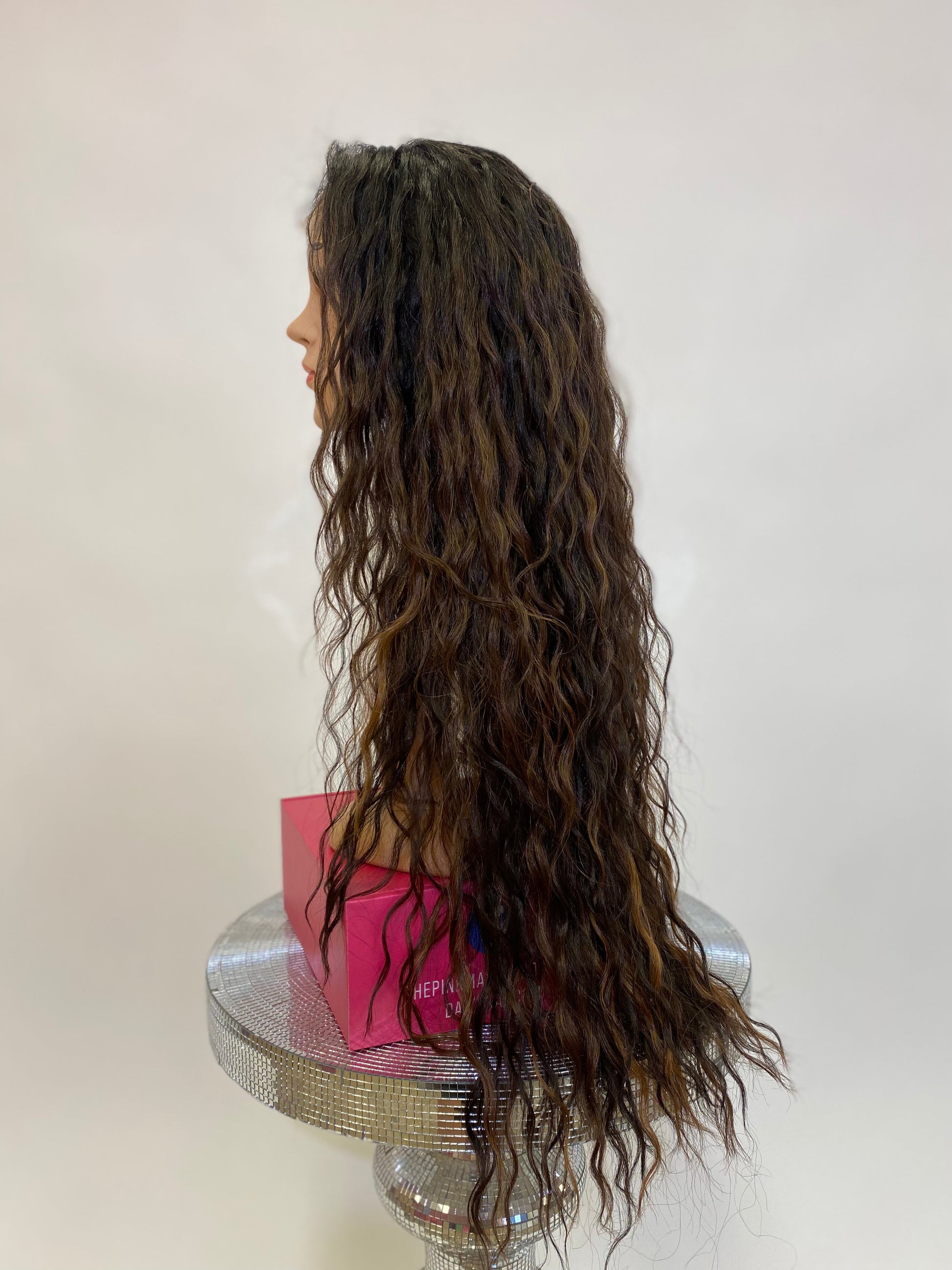 Erica - 13x4 Free Part Lace Front Wig - Color Brown 30in - The Pink Makeup Box