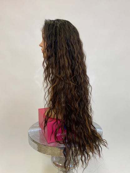 Erica - 13x4 Free Part Lace Front Wig - Color Brown 30in - The Pink Makeup Box